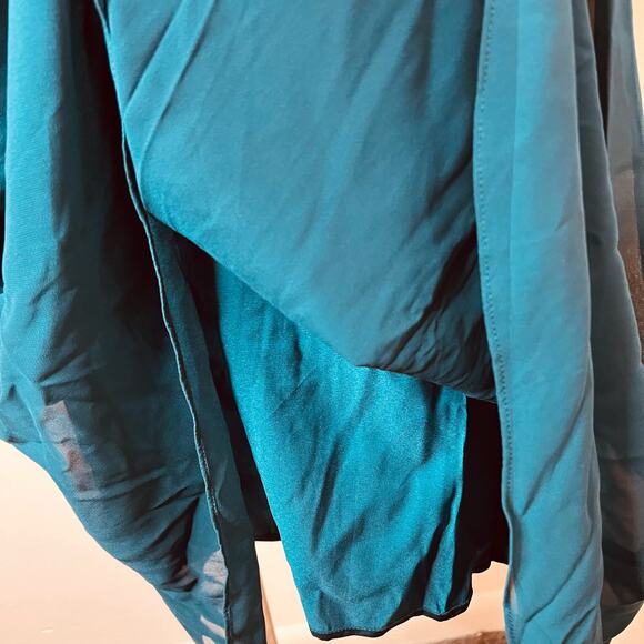 NWT Tendency Midi Dress XL Teal Blue Sleeveless Embroidered Dragonfly Summer - Picture 4 of 7